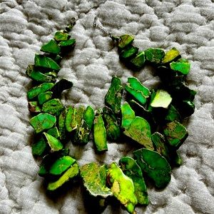 Gem necklace with silver clasp never worn